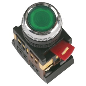 Кнопка ABLFS-22 зеленый d22мм неон/240В 1НО+1HЗ ИЭК