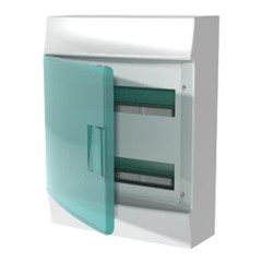 Бокс настенный ABB Mistral41 24М (2x12) зеленая дверь без клеммного блока 41P12X22