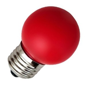 Лампа светодиодная шарик Feron LB-37 1W 230V E27 красный
