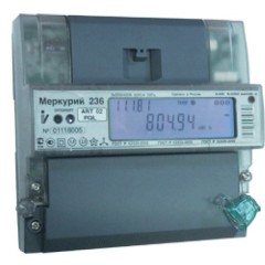 Электросчетчик Меркурий 236 АRT-02PQL 5-100А 220/380В многотарифный ЖКИ PLC-I на din-рейку