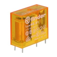 Миниатюрное PCB-реле Finder выводы 5мм, 1СО AgNi 10A AC (50/60Гц) 230В (40.51.8.230.0000)