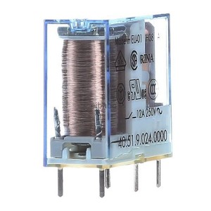 Миниатюрное PCB-реле Finder выводы 5мм, 1СО AgNi 10A DC 24В (40.51.9.024.0000)