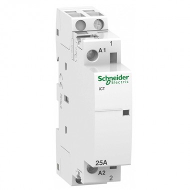 Обзор Модульный контактор iCT Acti 9 Schneider Electric 25A 1 полюс 1НО  230В/240В АС 50ГЦ 1 модуля