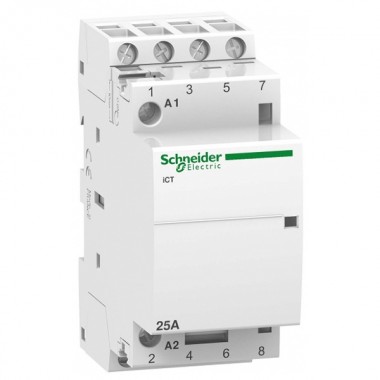 Отзывы Модульный контактор iCT Acti 9 Schneider Electric 25A 4 полюса 4НО  220В/240В АС 50ГЦ 2 модуль