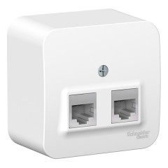 Розетка двойная RJ45 + RJ11 Blanca Schneider Electric белая изол.пластина