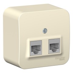 Розетка 2-ая компьютерная RJ45 кат.5E Blanca Schneider Electric молочная изол.пластина