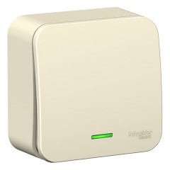 Выключатель 1-клавишный с подсветкой Blanca Schneider Electric 10А 250В молочный из.пластина