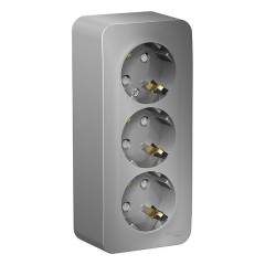 Розетка 3-ая с заземлением со шторками Blanca Schneider Electric 16А 250В алюминий изол.пластина