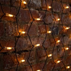 Гирлянда Сеть 2х1,5м, 288LED тепло-белый IP44 свечение с динамикой, черный провод, 230В