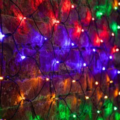 Гирлянда Сеть 2х1,5м, 240LED мультиколор IP44 свечение с динамикой, черный провод, 230В