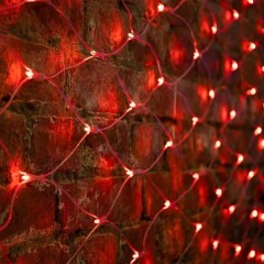Гирлянда Сеть 2х1,5м, 288LED красный IP44 свечение с динамикой, прозрачный провод, 230В