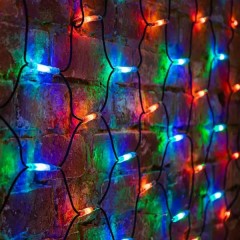 Гирлянда Сеть 2х1,5м, 288LED мультиколор IP65 свечение с динамикой, черный каучук, 230В