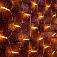 Гирлянда Сеть 2х3м, 432LED тепло-белый IP65 свечение с динамикой, белый каучук, 230В