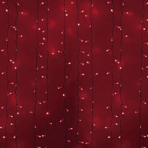Гирлянда Светодиодный Дождь 2x1,5м 360LED красный IP44 постоянное свечение, белый провод, 230В