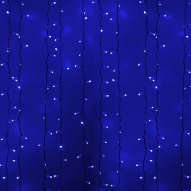 Купить Гирлянда Светодиодный Дождь 2x3м 760LED синий IP44 постоянное свечение, белый провод, 230В
