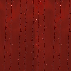Гирлянда Светодиодный Дождь 2x3м 760LED красный IP44 постоянное свечение, черный провод, 230В