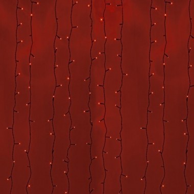 Обзор Гирлянда Светодиодный Дождь 2x3м 760LED красный IP44 постоянное свечение, черный провод, 230В