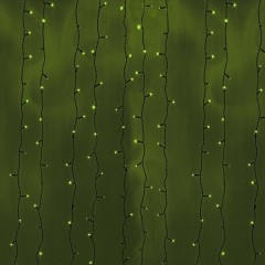 Гирлянда Светодиодный Дождь 2x3м 760LED зеленый IP44 постоянное свечение, черный провод, 230В