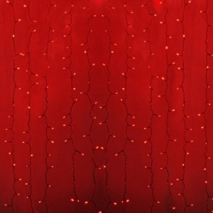 Гирлянда Светодиодный Дождь 2x3м 760LED красный IP44 постоянное свечение, прозрачный провод, 230В