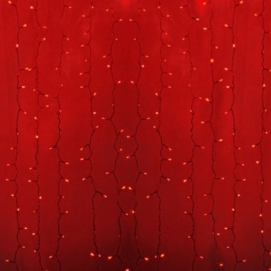 Купить Гирлянда Светодиодный Дождь 2x3м 760LED красный IP44 постоянное свечение, прозрачный провод, 230В