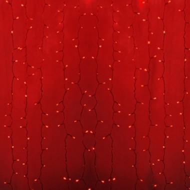Купить Гирлянда Светодиодный Дождь 2x3м 448LED красный IP44 постоянное свечение, прозрачный провод, 230В