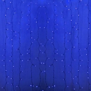 Гирлянда Светодиодный Дождь 2x6м 1500LED синий IP44 постоянное свечение, прозрачный провод, 230В