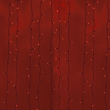 Купить Гирлянда Светодиодный Дождь 2x9м 1800LED красный IP44 постоянное свечение, черный провод, 230В