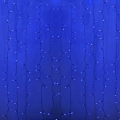 Гирлянда Светодиодный Дождь 2x1,5м 360LED синий IP44 постоянное свечение, прозрачный провод, 230В
