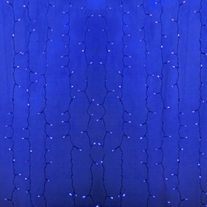 Гирлянда Светодиодный Дождь 2x1,5м 192LED синий IP44 постоянное свечение, прозрачный провод, 230В