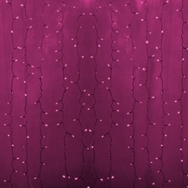 Обзор Гирлянда Светодиодный Дождь 2x1,5м 360LED розовый IP44 постоянное свечение, прозрачный провод, 230В