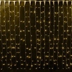 Гирлянда Светодиодный Дождь 2x1,5м 360LED желтый IP65 постоянное свечение, белый каучук, 230В