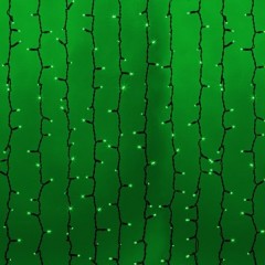 Гирлянда Светодиодный Дождь 2х3мм 760LED зеленый IP65 постоянное свечение, черный каучук, 230В