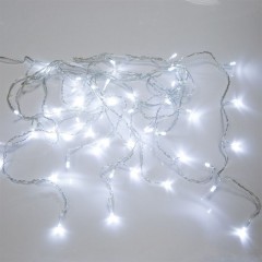 Гирлянда бахрома светодиодная 1,8х0,5м 48LED Белый, 8 режимов свечения, прозрачный провод