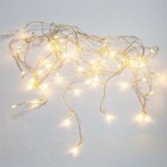 Гирлянда бахрома светодиодная 1,8х0,5м 48LED Тепло-белый, 8 режимов свечения, прозрачный провод