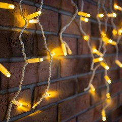 Гирлянда бахрома светодиодная 1,8х0,5м 48LED Тепло-белый IP44, постоянное свечение, белый провод