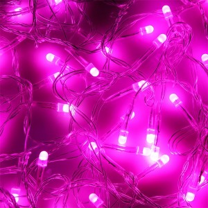 Отзывы Гирлянда бахрома светодиодная 2,4х0,6м 88LED розовый IP44, постоянное свечение,белый провод