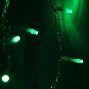 Гирлянда бахрома светодиодная 2,4х0,6м 88LED зеленый IP44, постоянное свечение,прозрачный провод
