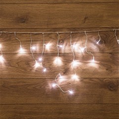 Гирлянда бахрома светодиодная 4,8х0,6м 176LED белый IP44, постоянное свечение,прозрачный провод
