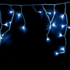 Гирлянда бахрома светодиодная 4,0x0,6м 128LED синий IP65 постоянное свечение, белый каучук, 230В