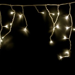 Гирлянда бахрома светодиодная 4,0x0,6м 128LED тепло-белый IP65 постоянное свечение, белый каучук