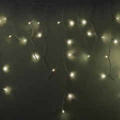 Гирлянда бахрома светодиодная 5,6x0,9м 240LED тепло-белый IP65 эффект мерцания, белый каучук, 230В