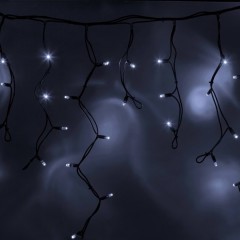 Гирлянда бахрома светодиодная 5,6x0,9м 150LED белый IP65 постоянное свечение, черный каучук, 230В