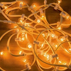 Гирлянда LED Galaxy Bulb String 10м, белый КАУЧУК, 30 ламп*6 LED ЖЕЛТЫЕ, влагостойкая IP54