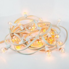Гирлянда LED Galaxy Bulb String 10м, белый КАУЧУК, 30 ламп*6 LED ТЕПЛО-БЕЛЫЕ, влагостойкая IP65
