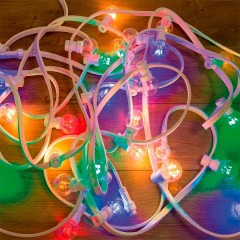Гирлянда LED Galaxy Bulb String 10м, белый КАУЧУК, 30 ламп*6 LED МУЛЬТИ, влагостойкая IP65