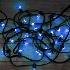 Гирлянда LED Galaxy Bulb String 10м, черный КАУЧУК, 30 ламп*6 LED СИНИЕ, влагостойкая IP65