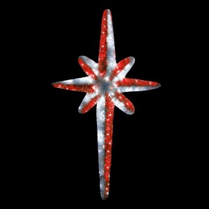 Фигура "Звезда 8-ми конечная", LED подсветка высота 120см, красно-белая