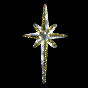 Фигура "Звезда 8-ми конечная", LED подсветка высота 120см, бело-золотая