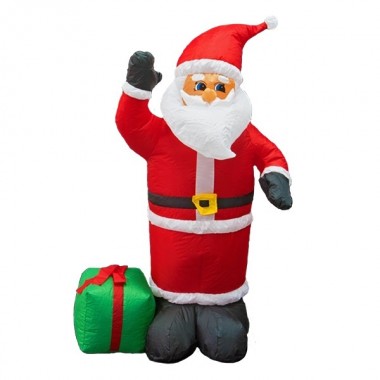 Отзывы 3D фигура надувная Дед Мороз с подарком 120см, 3LED подсветка, трансформатор 12V и компрессор