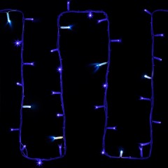 Гирлянда модульная "Дюраплей LED" 20м 200LED Синяя, белый каучук, каждый 5-й диод мерцающий/Flashing